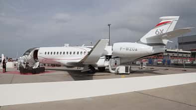 Dassault Aviation Falcon 6X auf der EBACE in Genf im Mai 2022