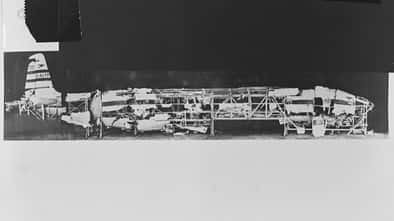 Parts of a crashed de Havilland Comet, c 1954.
