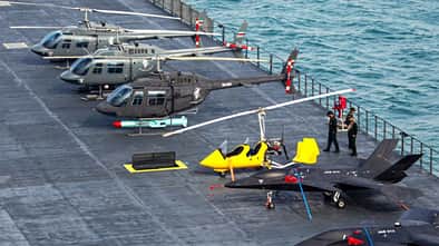 US-Hubschrauber auf iranischem Flugzeugträger