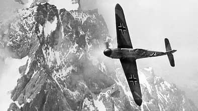 Bf 109 F-1, Wknr. 6631, PH+BE, auf einem Fotoflug über den Alpen