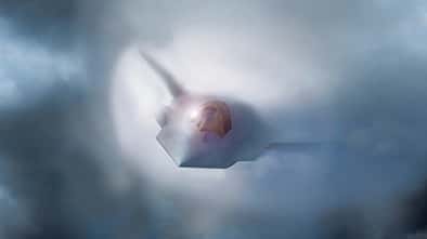 Zeichnung des F-47 Fighter im Flug