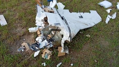 Überreste einer abgestürzten Gerbera-Drohne