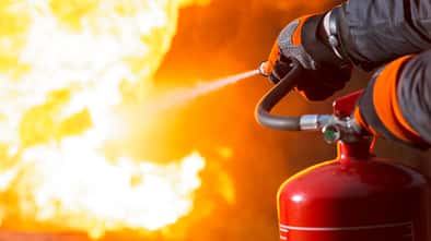 Using a fire extinguisher
