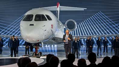 Roll-out der Dassault Falcon 10X am 10. März 2026. 