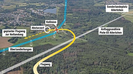 Unfall, Absturz, Ailertchen, Cessna, Cessna 182, Technik, Notlandung
