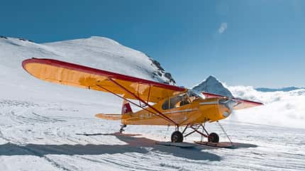 Piper, Piper PA-18, Super Cub, Cub, Schweiz, Gletscherflug, Bergflug, Schweiz, Alpen, Alpin