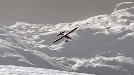 Piper, PA-18, Super Cub, Cub, Gletscherflug, Alpen, Alpin, Schweiz