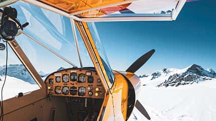 Piper, PA-18, Super Cub, Cub, Schweiz, Gletscherflug, Alpen, Alpin, Bergflug