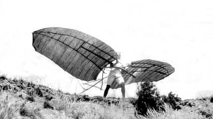 Mann,Mensch,First planes,19th century,Transportation,XNO3RDP Test of a flying machine (Otto Lilienthal)