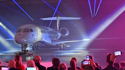 Roll-out der Dassault Falcon 10X am 10. März 2026. 