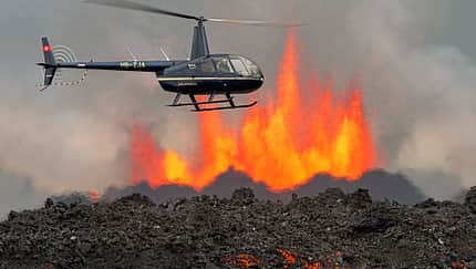 Mit der R44 nach Island