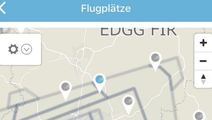 aerops jetzt mit Flugplatzkarte