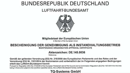 TQ: Zulassung als Instandhaltungsbetrieb