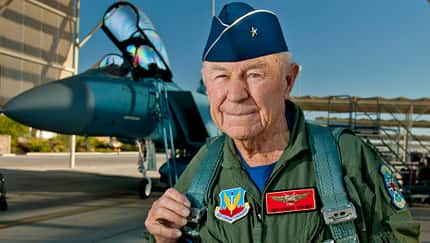 Chuck Yeager commemorates historic flight