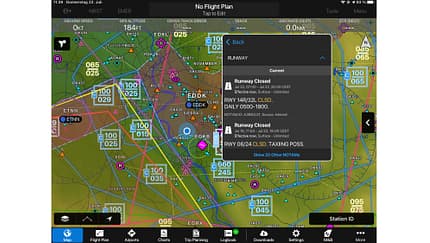 Garmin Pilot: Lufträume und NOTAMs im Blick