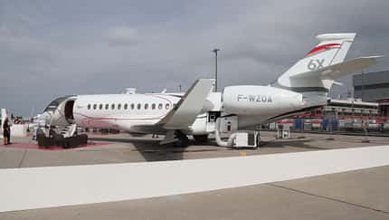 Dassault Aviation Falcon 6X auf der EBACE in Genf im Mai 2022