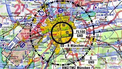 ED-R und TMZ über dem Münchner Zentrum