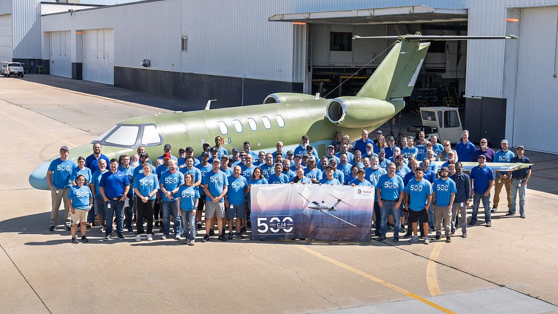 ​Textron Aviation feiert seinen Light Jet: 500. Citation CJ4 rollt aus dem Werk