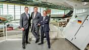 Florian Kohlmann (COO Atlas Air Service AG), Nicolas von Mende (CEO Atlas Air Service AG) und Gregor Bremer (COO Atlas Air Service AG)